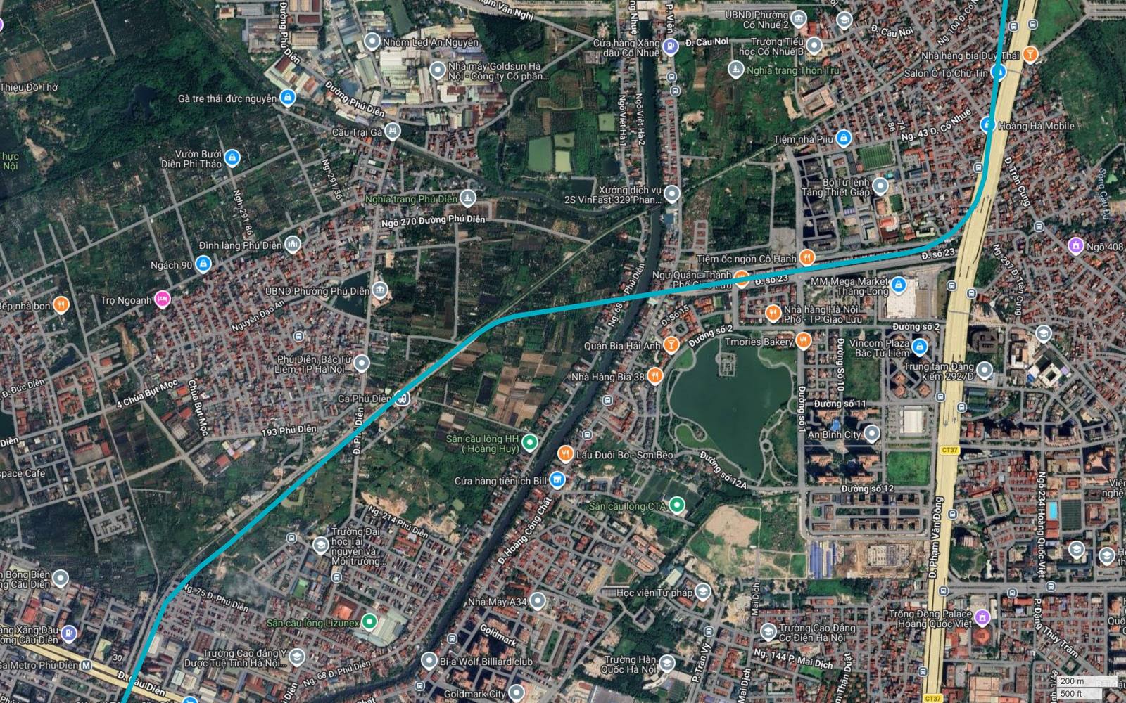 Tuyến metro số 6 Hà Nội cắt chéo khu Phú Diễn theo đường Phú Diễn và cắt qua dòng sông Nhuệ gần Ga Phú Diễn và Goldmark City
